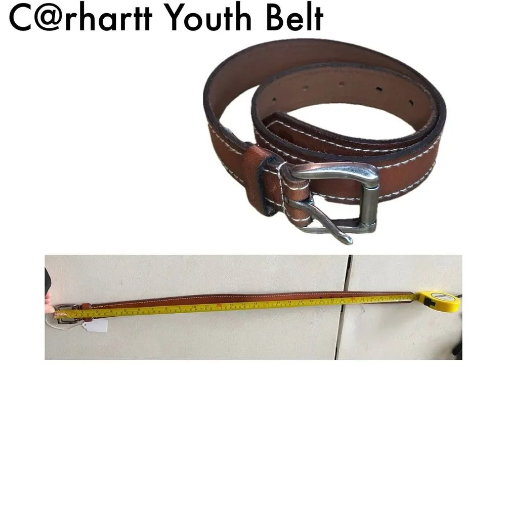 Carhartt Youth Boys Journeyman Leather Belt MD 22/24 Brown